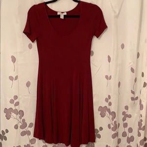 Wine colored Forever 21 fit and flare dress